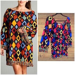 NEW VELZERA | Diamond Off-Shoulder Bell-Sleeve Dress - Women